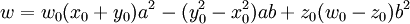 w=w_0(x_0+y_0)a^2-(y_0^2-x_0^2)ab+z_0(w_0-z_0)b^2