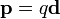  \mathbf{p}=q\mathbf{d}
