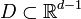 D\subset {{\mathbb{R}}^{d-1}}