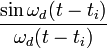 \frac{\sin \omega_d(t-t_i)}{\omega_d(t-t_i)}