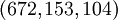 (672, 153, 104)\,