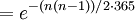 = e^{-(n(n-1))/2 \cdot 365}