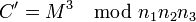 C'=M^3 \mod n_1n_2n_3 \,