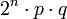 2^n\cdot p\cdot q
