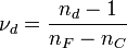 \nu_d=\frac{n_d - 1}{n_F - n_C}