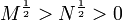  M^{\frac{1}{2}} &amp;gt; N^{\frac{1}{2}}&amp;gt;0 