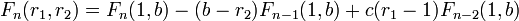 ~F_n(r_1,r_2)=F_n(1,b)-(b-r_2)F_{n-1}(1,b)+c(r_1-1)F_{n-2}(1,b)