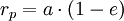 r_p = a \cdot \left(1 - e \right)