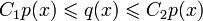C_1 p(x) \leqslant q(x) \leqslant C_2 p(x)