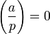 \left(\frac{a}{p}\right)=0