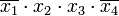 \overline{x_1}\cdot{x_2}\cdot{x_3}\cdot\overline{x_4}