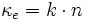 \kappa_e=k\cdot n