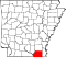 Map of Arkansas highlighting Ashley County.svg
