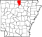 Map of Arkansas highlighting Baxter County.svg