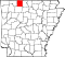 Map of Arkansas highlighting Boone County.svg