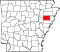 Map of Arkansas highlighting Cross County.svg