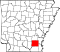 Map of Arkansas highlighting Drew County.svg