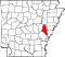 Map of Arkansas highlighting Monroe County.svg