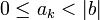 0 \leq a_k &amp;lt; |b|