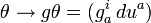 \theta\to g\theta=(g^i_a\,du^a)