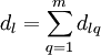 d_{l}=\sum_{q=1}^m d_{lq}