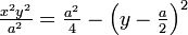 \textstyle\frac{x^2 y^2}{a^2}=\frac{a^2}{4}-\left (y-\frac{a}{2}\right )^2