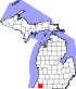 Map of Michigan highlighting Cass County.svg