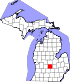 Map of Michigan highlighting Clinton County.svg