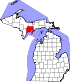 Map of Michigan highlighting Delta County.svg