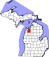 Map of Michigan highlighting Grand Traverse County.svg
