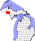 Map of Michigan highlighting Iron County.svg