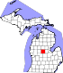 Map of Michigan highlighting Isabella County.svg
