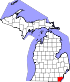 Map of Michigan highlighting Monroe County.svg