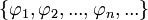 \{\varphi_1, \varphi_2, ..., \varphi_n, ...\}