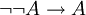 \neg\neg A \rightarrow A