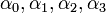 \alpha_0, \alpha_1, \alpha_2, \alpha_3\ 