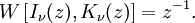 W\left[I_\nu(z),K_\nu (z)\right]=z^{-1}.