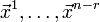 \vec{x}^1,\ldots,\vec{x}^{n-r}\!