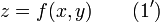 z=f(x,y)\qquad (1')