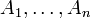 A_1,\ldots, A_n