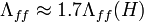 \Lambda_{ff}\approx 1.7\Lambda_{ff}(H)