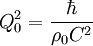 Q_0^2 = \frac{\hbar }{\rho_0 C^2}