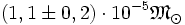\left( 1,1 \pm 0,2 \right) \cdot 10^{-5} \mathfrak{M}_\odot