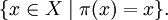 \{x\in X\mid\pi(x)=x\}.