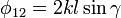 ~\phi_{12} = 2kl\sin\gamma