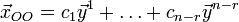 \vec{x}_{OO}=c_1\vec{y}^1+\ldots+c_{n-r}\vec{y}^{n-r}