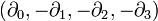 (\partial_0, -\partial_1, -\partial_2, -\partial_3)