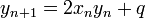 y_{n+1} = 2{x_n} {y_n} + q \,