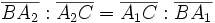 \overline{BA_2}: \overline{A_2C}=\overline{A_1C}: \overline{BA_1} 