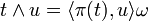 t\wedge u=\langle\pi(t),u\rangle \omega